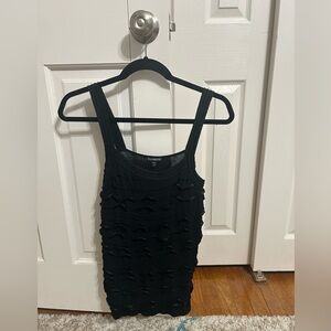 EXPRESS | black ruffled tank